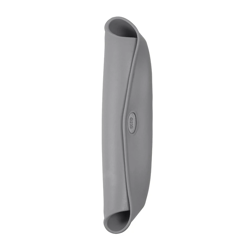 OXO Tot - Roll-Up Bib - Comfortable Soft Waterproof Lightweight Silicone Baby Bib and Toddler - Fabric Rolls Up into Pocket for Travel and Storage - Gray