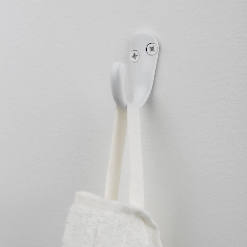 Era Single Hook 2-Pack White, 1.70 x 0.67 x 1.42 in.