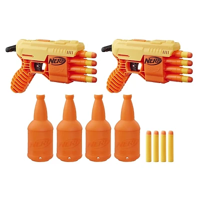 Fang QS-4 Dual Targeting Set -- 18-Piece Nerf Alpha Strike Set Includes 2 Toy Blasters, 4 Half-Targets, and 12 Official Nerf Elite Darts