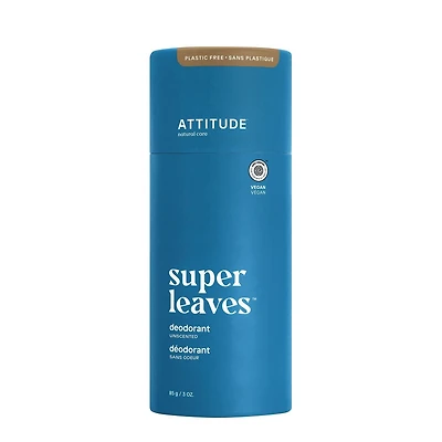 ATTITUDE super leaves, Déodorant Zéro Plastique, Sans Odeur, 85 g