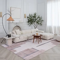 Rug Branch Eclipse Mid-Century Modern Indoor Area Rug, Beige Brown, Geometric - Living Room, Bedroom, Dining Room, and Office