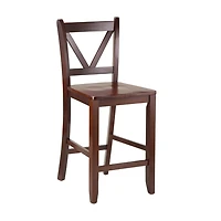Winsome Orlando 5-Piece Set High Table, 2 Shelves with 4 V-Back Counter Stools - 94554