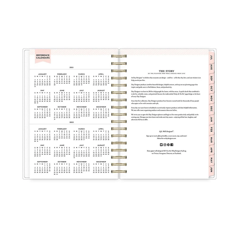 Agenda hebdomadaire/mensuel Day Designer Daisy Blush, format moyen, année 2021-2022