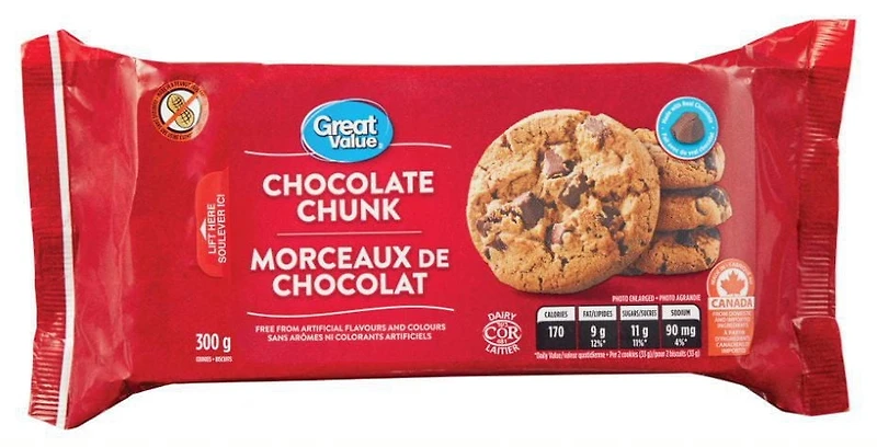 Great Value Chocolate Chunk Cookies, 300 g
