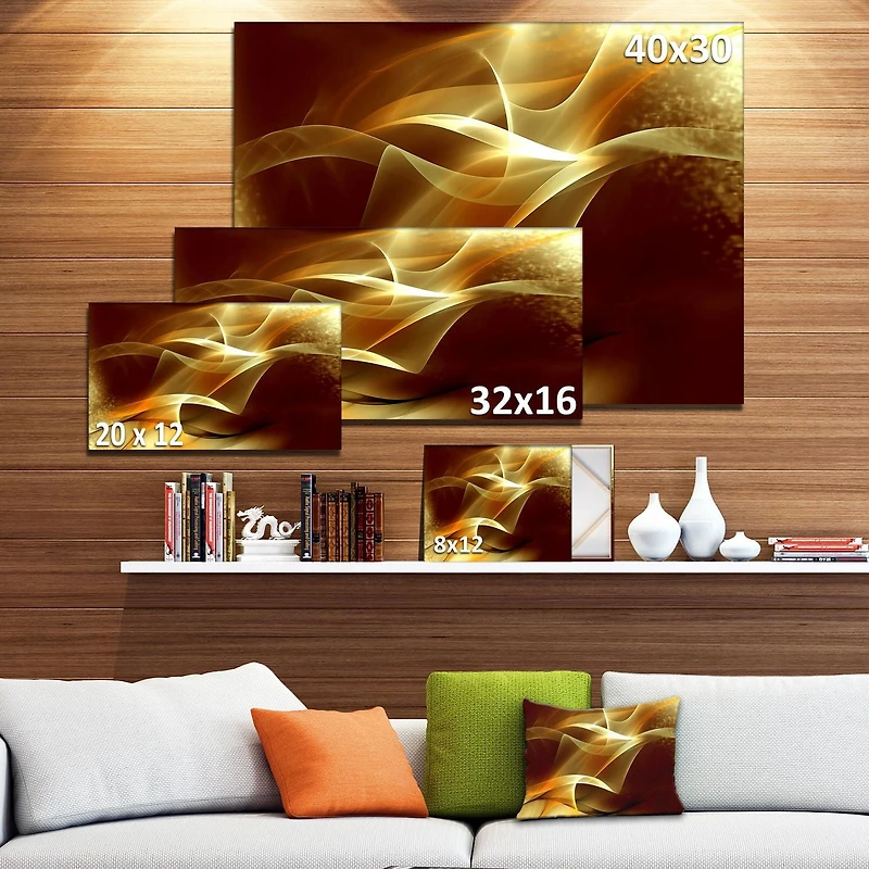 Designart Conception fractale abstraite jaune clair Art mural sur toile
