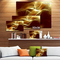 Designart Conception fractale abstraite jaune clair Art mural sur toile