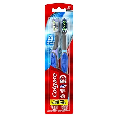 Colgate 360 Floss-Tip Sonic Power Battery Powered Toothbrush, Soft
