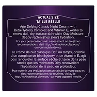 Crème de nuit classique Olay Défi au temps, hydratant pour le visage 56G