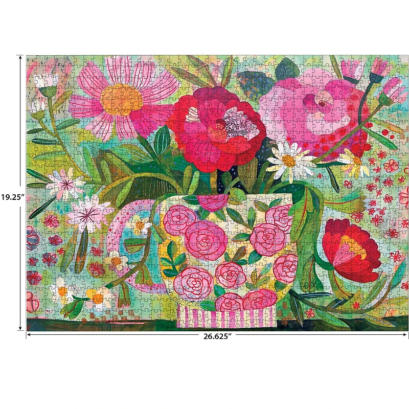 RoseArt - Soft Touch 1000 pièces -tasse pleine de roses - Puzzle emboîtable pour adulte