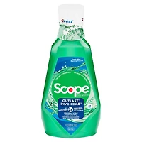 Rince-bouche Crest Scope Outlast, fraîcheur longue durée, tue des millions de germes responsables de la mauvaise haleine, Menthe fraîche 1L