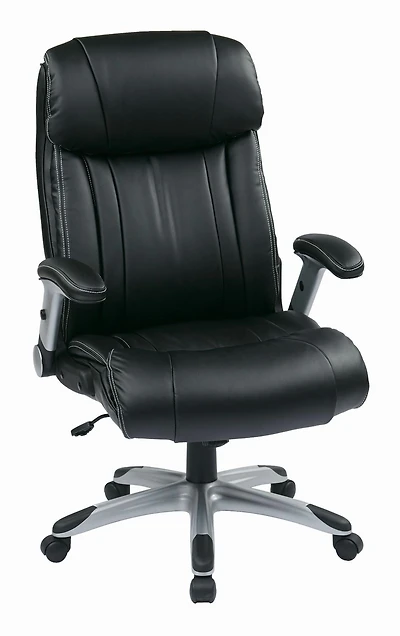 Chaise en cuir reconstitué à bras réglables en noir