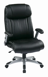 Chaise en cuir reconstitué à bras réglables en noir