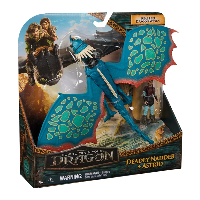DReamworks Dragons, How to Train Your Dragon, Deadly Nadder & Astrid, duo de figurines articulées Viking, jouets pour enfants à partir de 4 ans