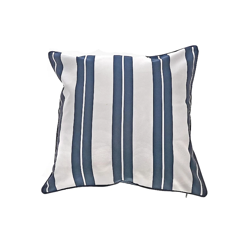 Boston Extérieur Cabana Stripe Étanche Coussin Bleu Marine 18 X 18 - Ensemble De 2
