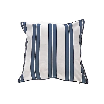 Boston Extérieur Cabana Stripe Étanche Coussin Bleu Marine 18 X 18 - Ensemble De 2