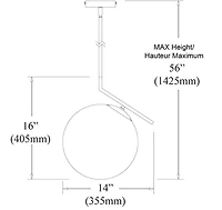Pendentif Dainolite ORN-141P-MB noir mat