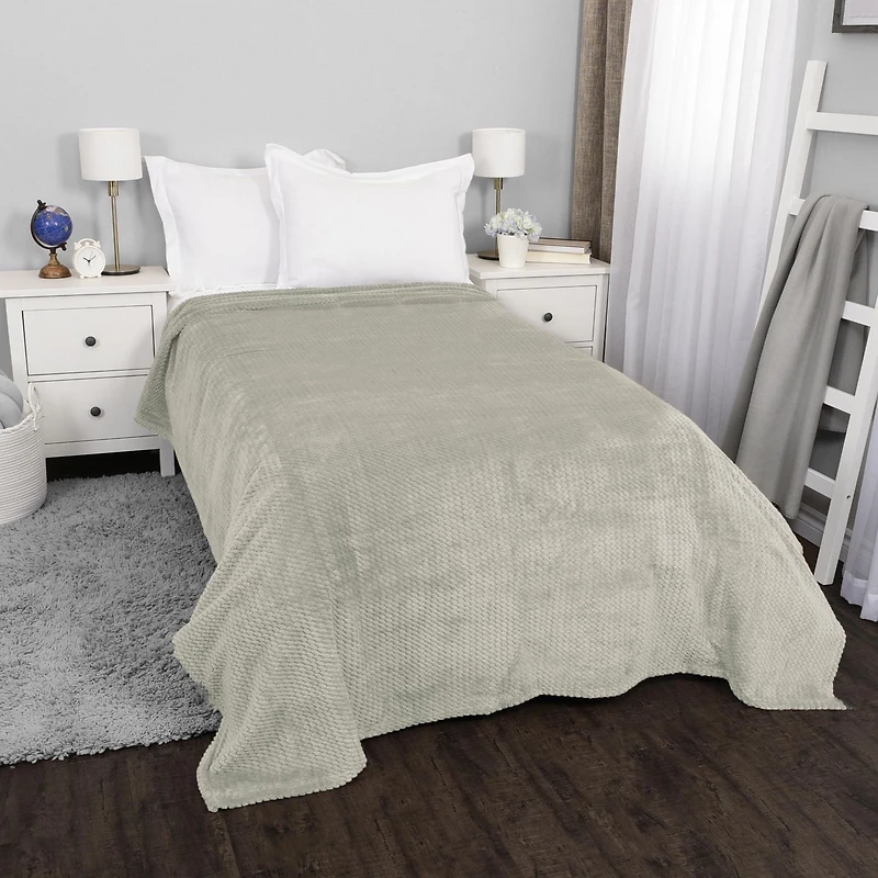 Couverture jacquard au toucher velours, vert 66po x 96po