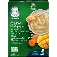 GERBER® Bio Blé et avoine ent. Mangue Carotte, cér. Bébés 208 g