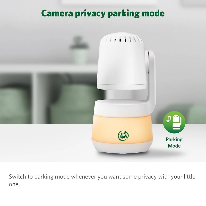 LeapFrog LF925-2HD, Moniteur de bébé Wi-Fi 1080p panoramique à 360 degrés et inclinaison à 2 camér affichage haute définition 720p de 5 po, veilleuse, vision nocturne couleur, (Blanc)