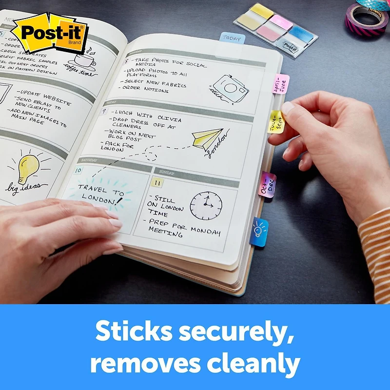 Post-it® Tabs 686-FLOPBT, 1in x 1.5in (25.4mm x 38.1mm)