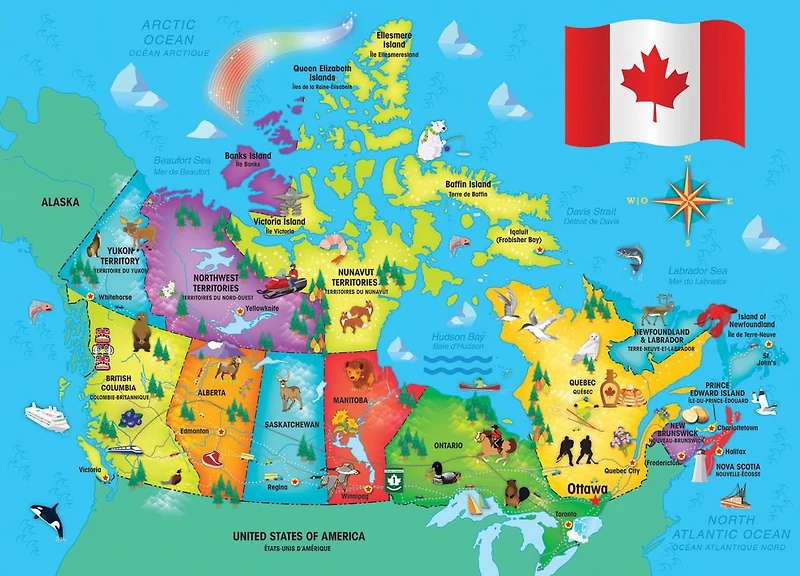 MasterPieces Puzzle Company Canadian Map 60 Piece Jigsaw Puzzle