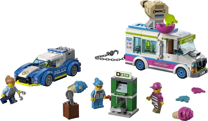 LEGO City Poursuite policière du camion de crème glacée 60314 Ensemble de construction (317 pièces)