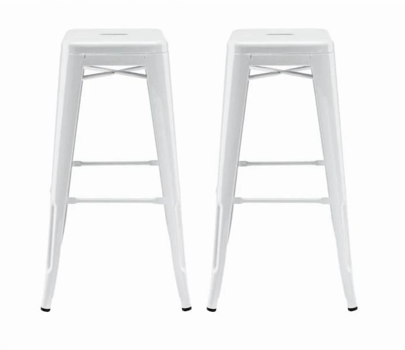 White Tolix Stool, solid metal frame, Counter 26"H, Stool Chair Ideal for Kitchen Island Counter.