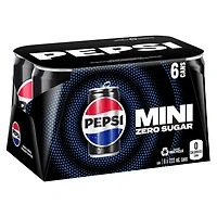 Pepsi Zéro sucre 6 x 222mL, Mini Cans