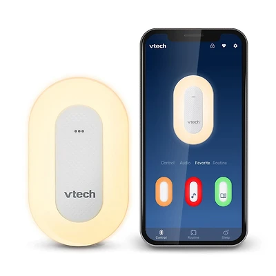 VTech BC8113 V-Hush Plug Sleep Training Soother Bluetooth Speaker includes a Professional Sleep Training Program, Colorful One-Touch Night Light that includes preloaded stories, classical music, lulla