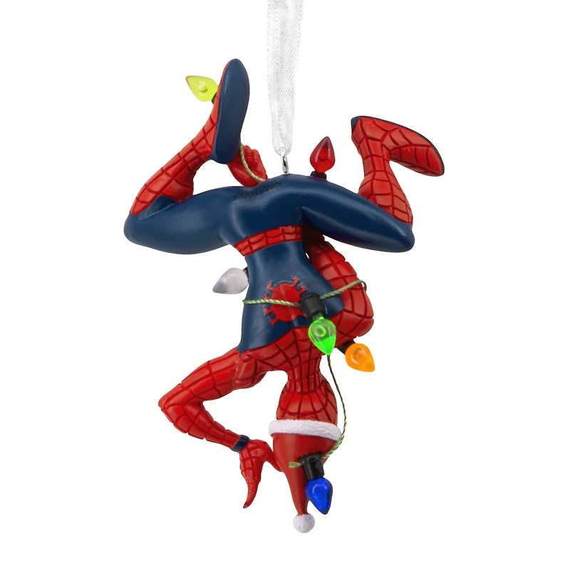 Décoration Hallmark de Noël, Spider-Man suspendu à une guirlande lumineuse, Marvel, cadeaux pour les fans de Marvel