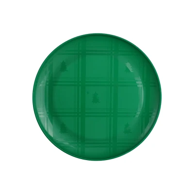 Assiette plate en polypropylène Mainstays, motif tartan vert, 10,5 po