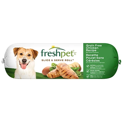 Freshpet Fresh Dog Food, Grain Free Chicken Recipe, Slice & Serve Roll, 454 gm, Freshpet Grain Free Chicken Roll