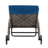 CorLiving Parksville Resin Wicker Outdoor Patio Sun Lounger Chair with Cushions
