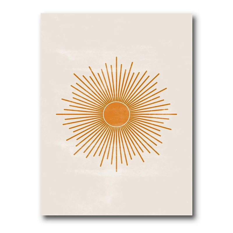 Designart Orange Sun Print II Canvas Wall Art