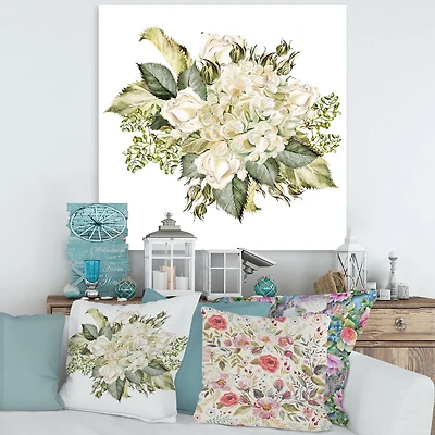 Designart Beau Bouquet Avec Hudrangea et Roses Art mural sur toile