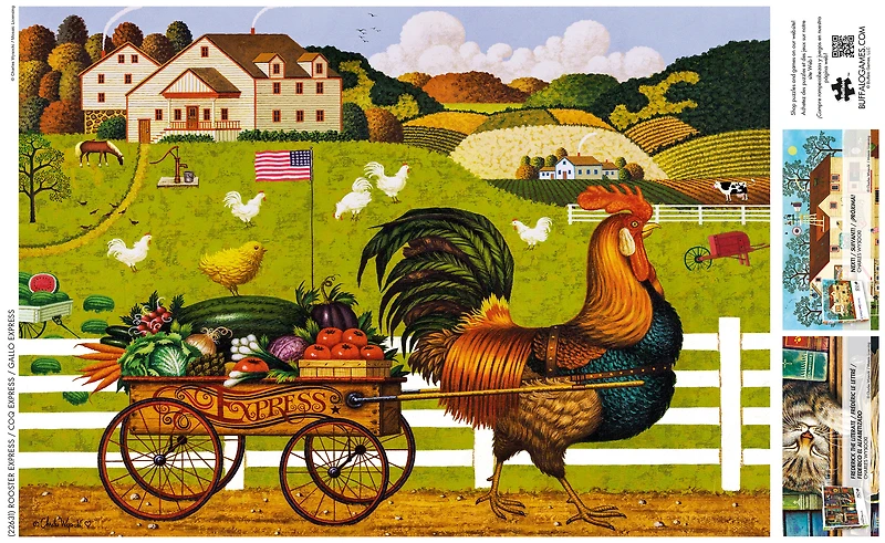 Buffalo Games Rooster Express 300-Piece Interlocking Jigsaw Puzzle for Adults Ages 14-99 Years