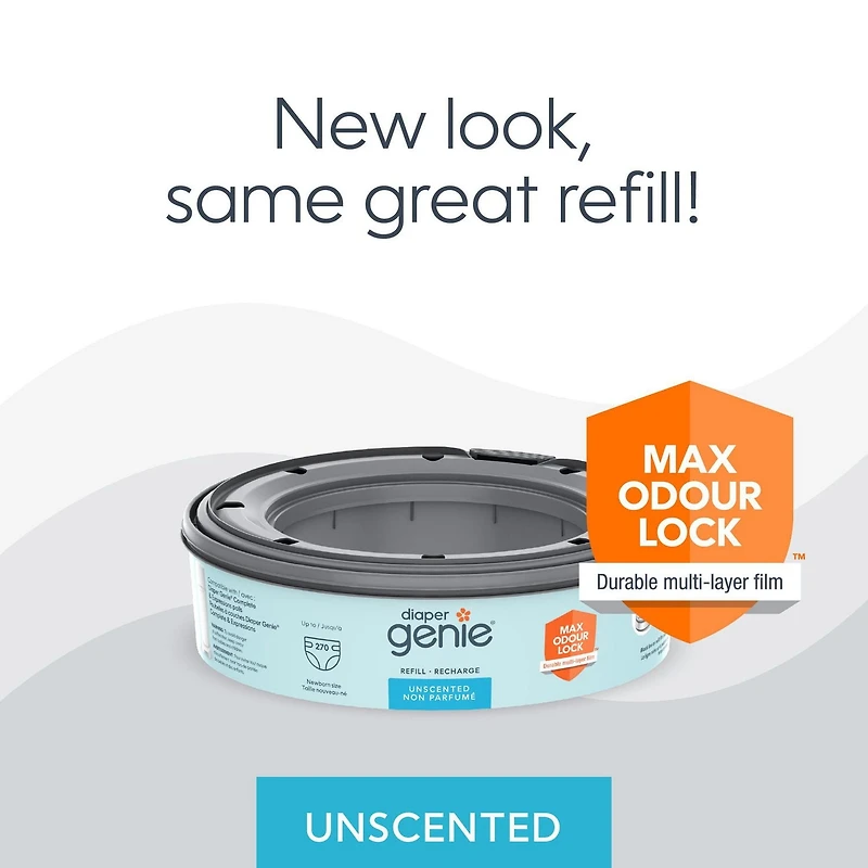 Recharges rondes Diaper Genie, non parfumées