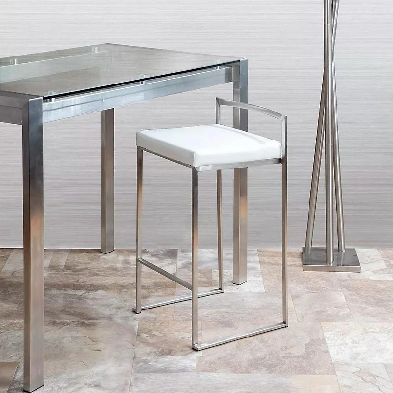 Heavenly Collection PU Counter Stool with Stainless Steel Frame
