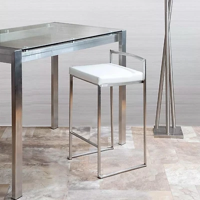 Heavenly Collection PU Counter Stool with Stainless Steel Frame