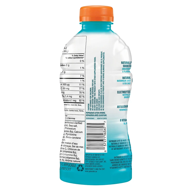 Gatorade® Fit Mangue Tropicale Boisson Électrolyte 828 mL, Bouteille 828mL