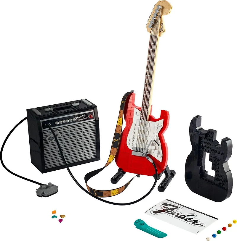 LEGO Ideas Fender Stratocaster 21329 DIY Guitar Model Building Set with 65 Princeton Reverb Amplifier & Authentic Accessories, Great Birthday Gift