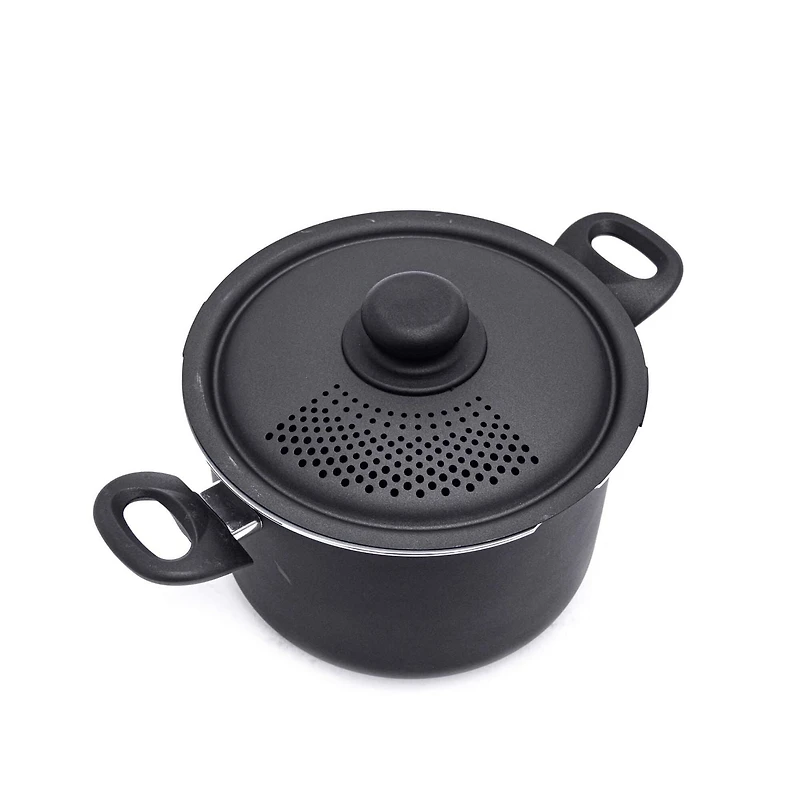 Starbasix Casserole Antiadhésive 5,7L (6Qt) avec Couvercle Égouttoir Perforé, en Aluminium pour Pâtes, Soupes et Cuisson Quotidienne, Va au Four et au Lave-Vaisselle Revêtement antiadhésif