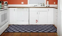 Tapis élégant à motif de treillis à sous-couche en caoutchouc de la collection Glamour