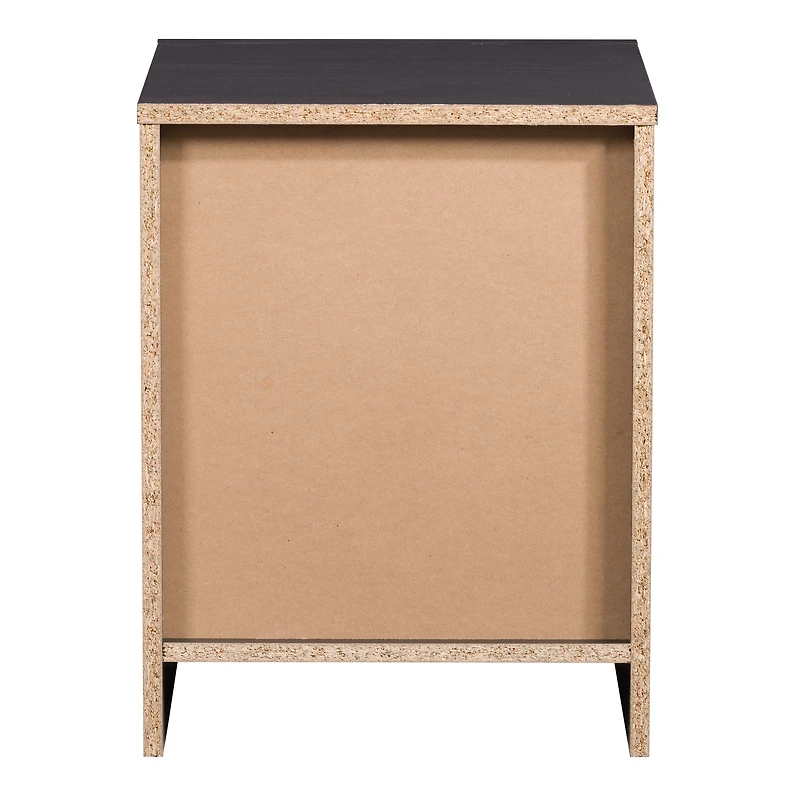 Table de chevet adulte CorLiving Newport, style moderne du milieu du siècle, en bois d'ingénierie, avec tiroir et niche ouverte, noire