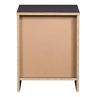 Table de chevet adulte CorLiving Newport, style moderne du milieu du siècle, en bois d'ingénierie, avec tiroir et niche ouverte, noire