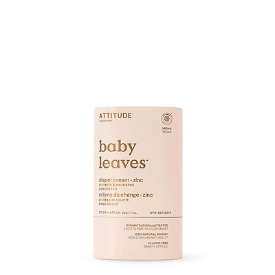 ATTITUDE baby leaves, Crème de Change Zinc, Sans Odeur, 30 g
