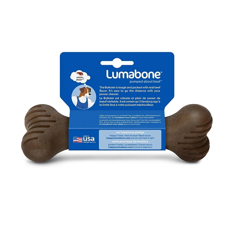 Lumabone Beef-Flavored Bulkster Dog Chew Toy, Medium
