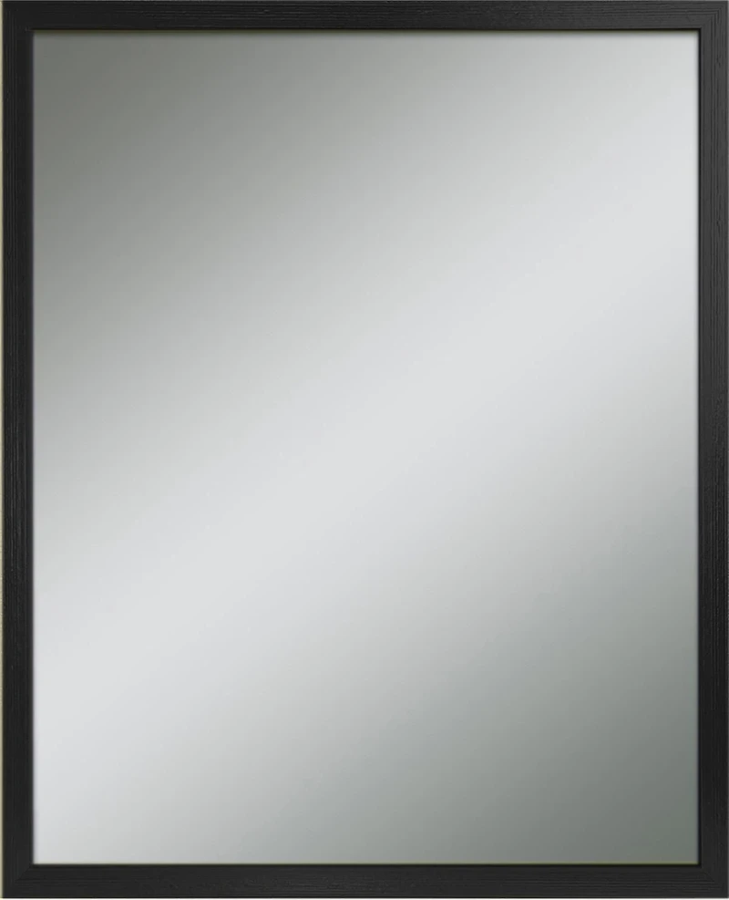 Hometrends Miroir Mural Ultima Brush, Miroir Rectangulaire, 16,50x19,50po, Noir Brossé
