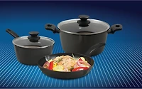 Oster Kingsway 5 Piece Aluminum Nonstick Cookware Set, Grey