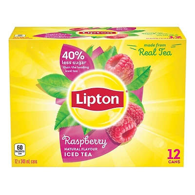 Lipton Raspberry Iced Tea 12 x 340mL, Cans, 12 x 340 mL